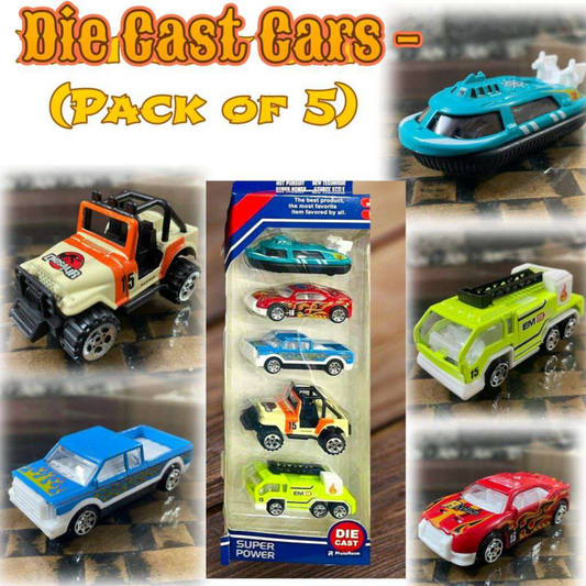 Multi Color Die Cast Cars Pack of 5