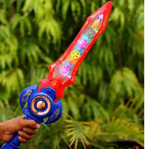 Transparent Musical Gear Sword Toy (Multicolor)
