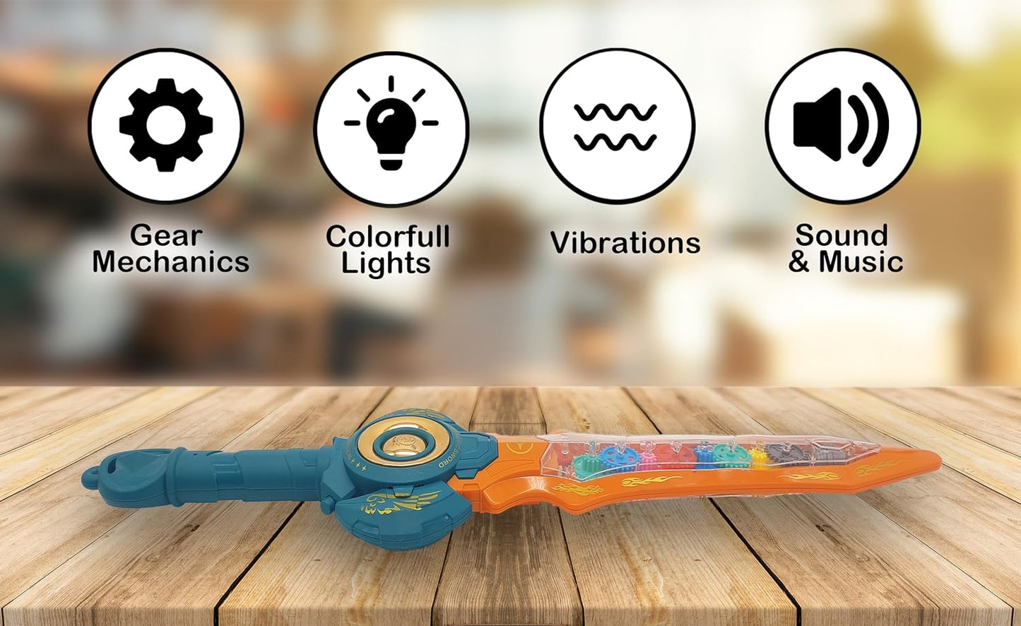 Transparent Musical Gear Sword Toy (Multicolor)