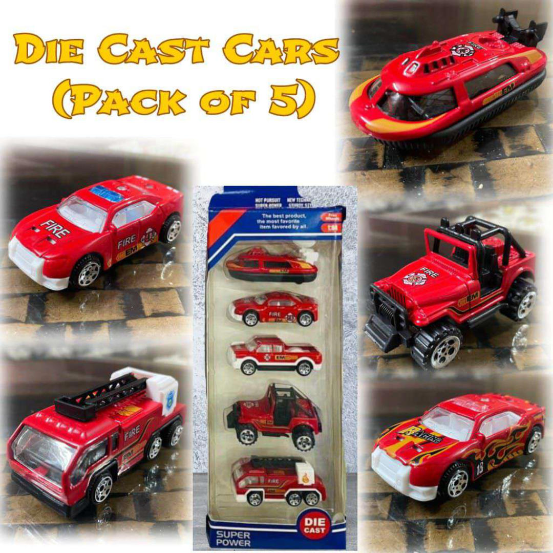 Die Cast Cars - Pack of 5 (Red Cars)