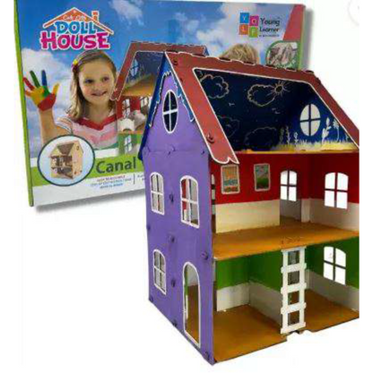 Canal Villa DIY wooden dollhouse with colors & furniture  (Beige)