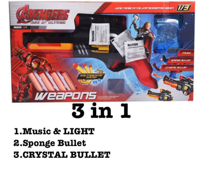 Avengers Toy Gun with Dart & Gel beads for Kids