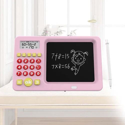 2 in 1 Calculator Writing and Math Learning LCD Writing Pad/Board Tablet Slate Toy