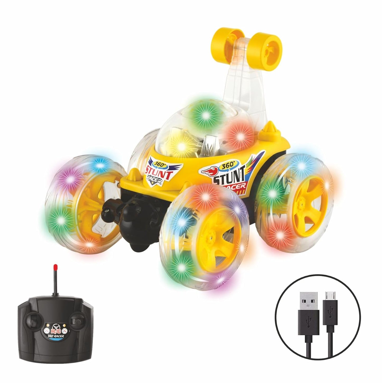 KIDZKOLLECTION Stunt Roll Car Remote Control  with Colorful lighting