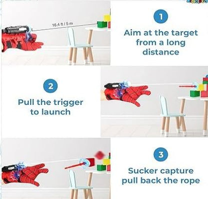 Spiderman Web Shooter Launcher Toy (Red, Multicolor)
