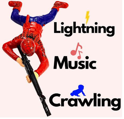 Crawling Spiderman Toy with Light and Music (Red)