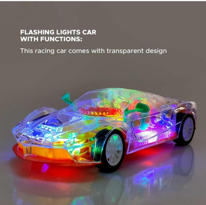 Transparent Gear Remote Car for Kids with 3D Lights & Music  (Multicolor)