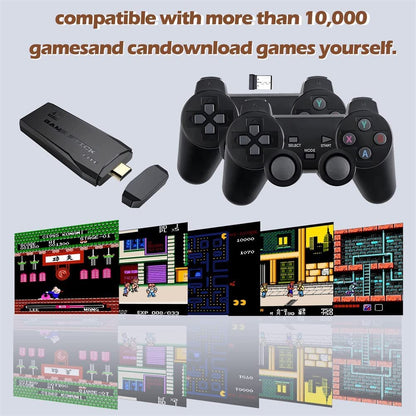 Wireless video games for tv gaming Retro gaming console with Game Stick 1080p Plug & Play TV Video Game Set for 2 player with Emulator for Kids