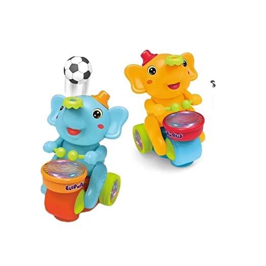 Cute Elephant Musician Toy with Music and Flashing Light (Multicolor)